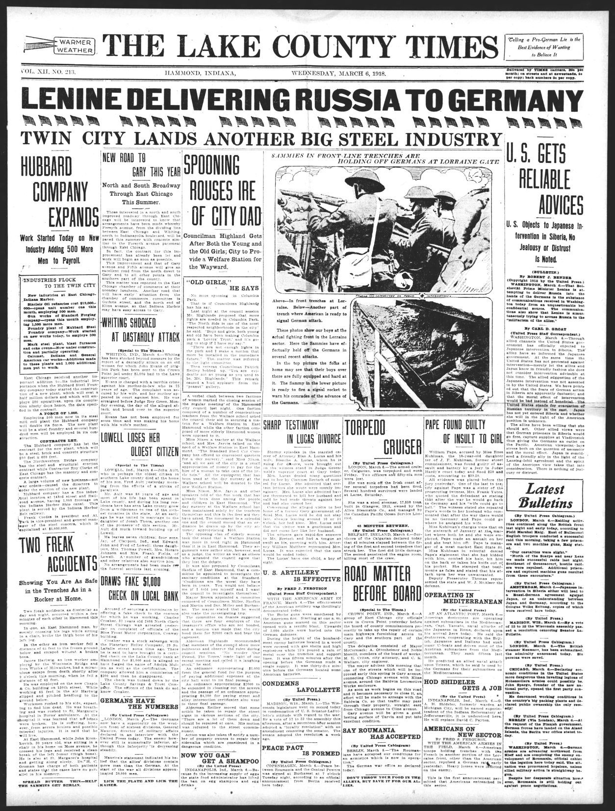 March 6, 1918: Twin City Lands Another Big Steel Industry